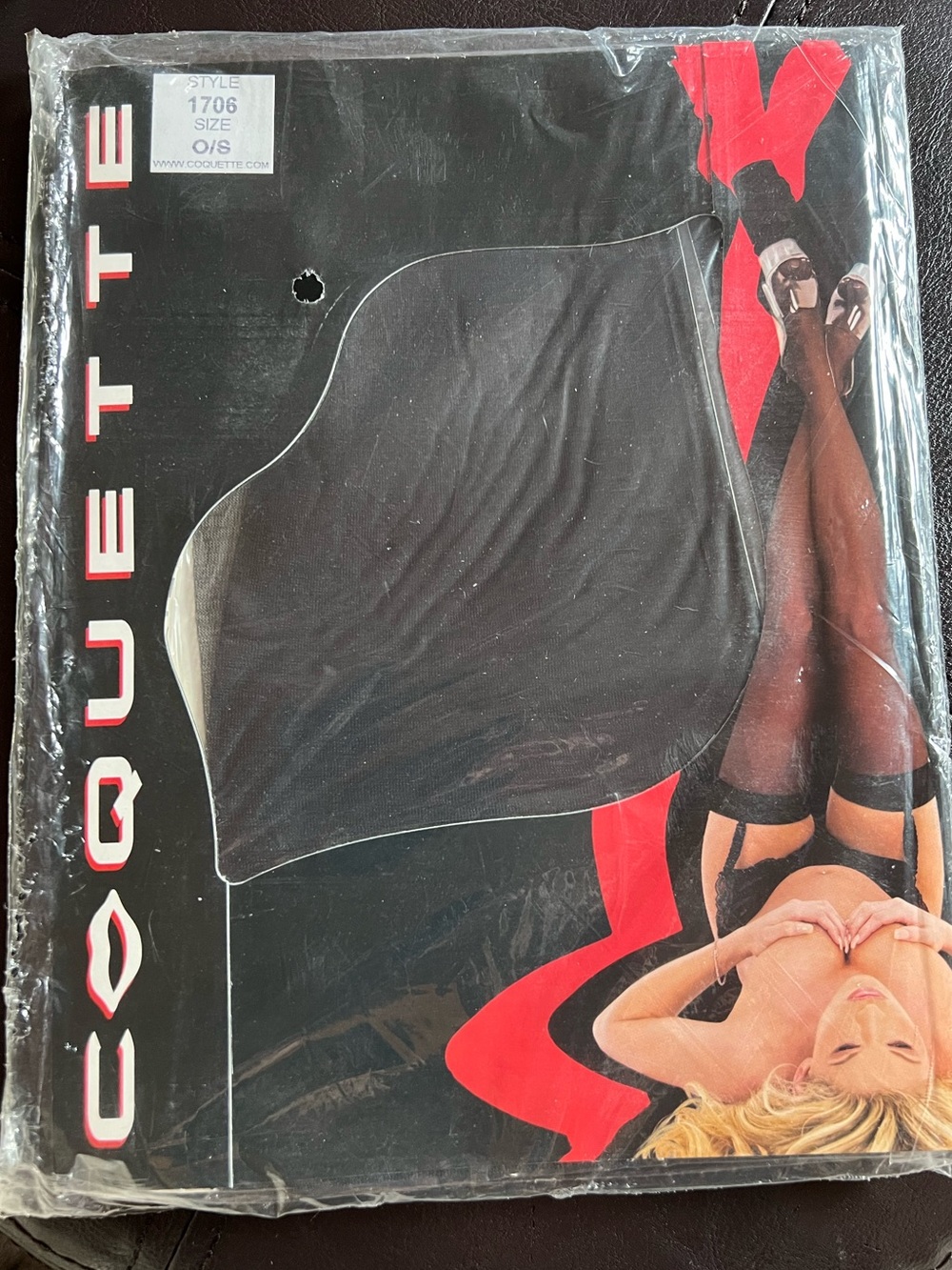 Coquette Black Thigh High Stockings O/S Sheer Nylon Hosiery BNIB